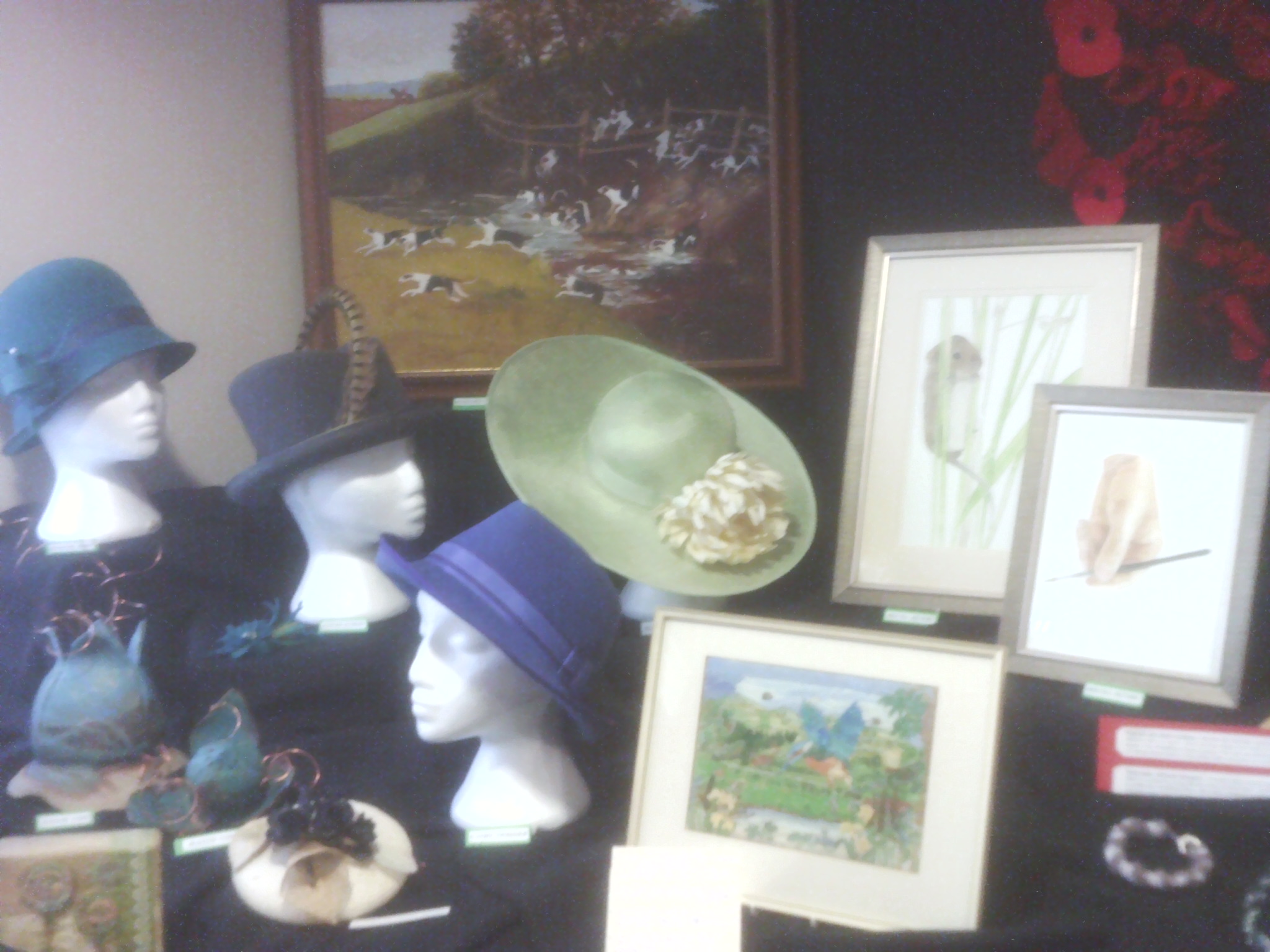 Hats and pictures at the Willersey Craft Show